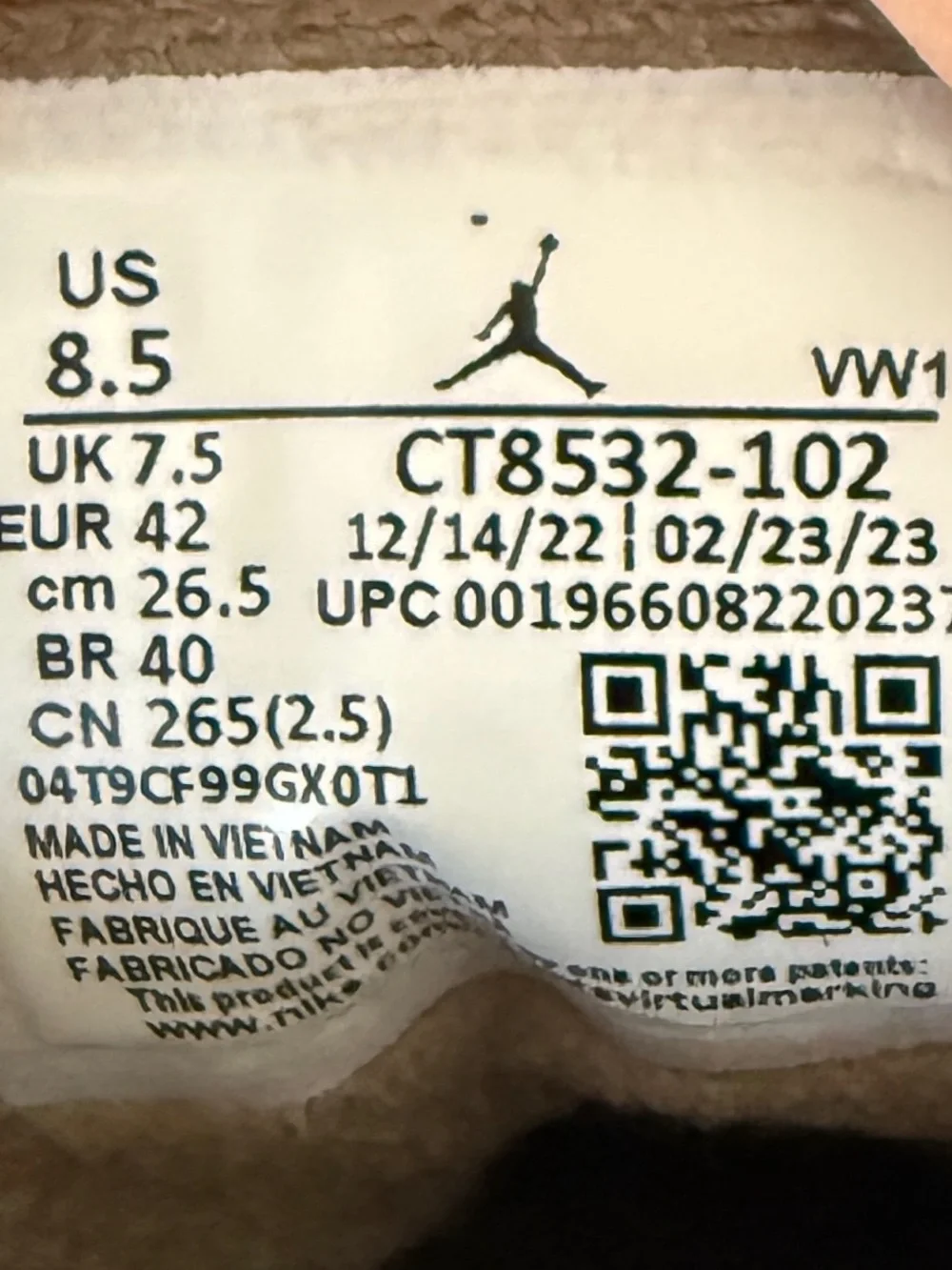 AJ3 Air Jordan Suede Low-Top Sneakers in Beige with Elephant Details
